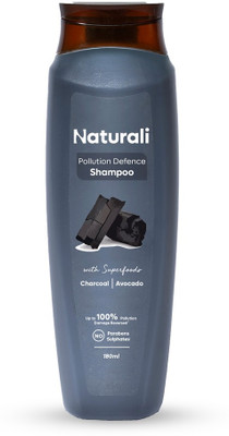 Naturali Pollution Defence Shampoo with Charcoal & Avocado | Paraben and Sulphate Free(180 ml)