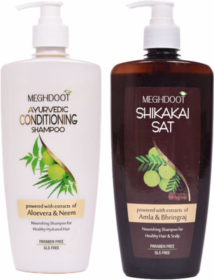 MEGHDOOT Shikakai & Conditioning Ayurvedic Shampoo Combo(800 ml)