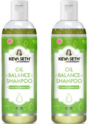 KEYA SETH AROMATHERAPY Oil Balance Shampoo, For Oily Scalp & Anti-Dandruff, Makes Hair Bouncy & Volume Boost for Thin Hair with Pro -Vitamin B5 & Essential of Lemon & Lavender.(400 ml)