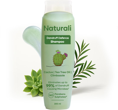 Naturali Shampoo For Dandruff | Tea Tree Oil | Sulphate & Paraben Free | For Oily Scalp(200 ml)