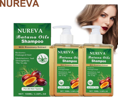 nureva Batana Oil Shampoo Combo Pack of 2 for Enhanced Hair Health(200 ml)