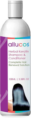 ALLUCOS Keratin Shampoo & Conditioner | for Smoothness, Weak, Damaged, Dry & Frizzy Hair(100 ml)