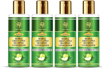 MeriBana Khadi Herbal Green Apple Shine & Gloss Shampoo & Conditioner Makes Hair Soft(840 ml)