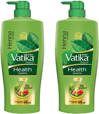 DABUR VATIKA Health Shampoo For Problem Free Hair Pack of-2.(1280 ml)
