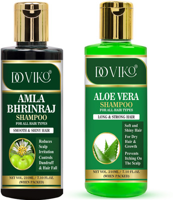 Doviko Aloe Vera and Amla Bhringraj Shampoo - Pack of 2(420 ml)
