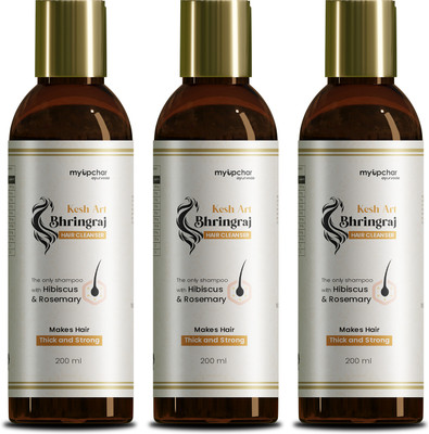myupchar ayurveda Kesh Art Bhringraj Hair Cleanser | Makes Hair Thick and Strong || Pack of 3(600 ml)