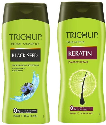 TRICHUP Black Seed & Keratin Shampoo Each 200ml Pack Of 2(400 ml)