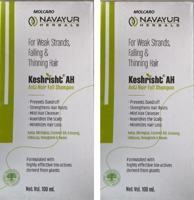 MOLCARO KESHRISHT AH ANTI HAIR FALL SHAMPOO PACK OF 2(100 ml)