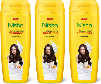 Nisha Strong Smooth Shampoo for Women with Egg Protein Smooth Hair Egg Protein 180ml(540 ml)