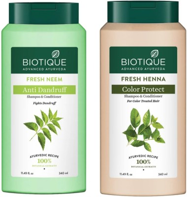 BIOTIQUE Shampoo 340 ML - Fresh Neem & Fresh Henna(680 ml)