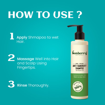 Bonberry Australian Tea Tree Anti-Dandruff Shampoo|Prevents Dandruff|Reduces Itching.(200 ml)
