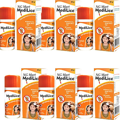NG MART MEDILICE LICE CLEANSING SHAMPOO FOR LICE REMOVES & HEAALTHY SCALP PACK OF - 6(180 ml)
