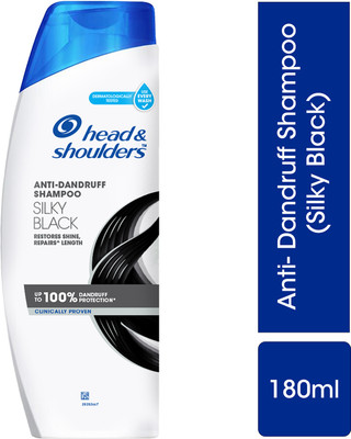 HEAD & SHOULDERS Silky Black Anti-Dandruff Shampoo for Women and Men(180 ml)