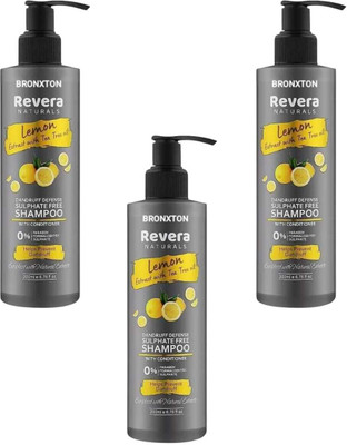Bronxton ^Revera lemon extract anti dandruff shampoo 600ml pack of 03(600 ml)