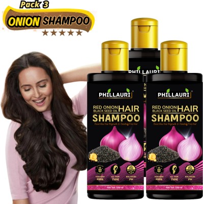 Phillauri Red Onion Black Seed Oil Shampoo For Hair Growth and Silky Hair(300 ml)