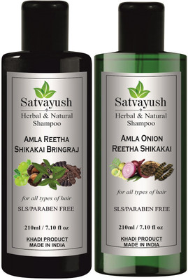 Satvayush Herbal Amla Reetha Shikakai Bhringraj & Amla Onion Reetha Shikakai Shampoo(420 ml)
