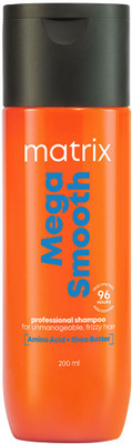 MATRIX Mega Smooth Shampoo for Frizzy, Dry Unmanageable Hair, Defy Frizz for 4 Days(200 ml)