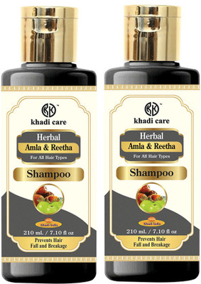 khadi care Herbal Amla & Reetha Shampoo (Set of 2)(420 ml)