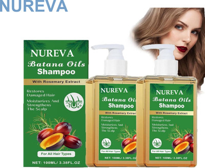 nureva Batana Oil Shampoo Pack of 2 for Deep Nourishment & Strength(200 ml)