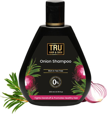 TRU HAIR & SKIN Onion Shampoo For Dandruff & Hair Fall Control Adds Shine 200ml(200 ml)
