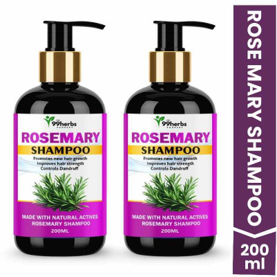 The 99 Herbs Company Rosemary Shampoo (200ml) Pack of 2 | Hair Growth & Dandruff Control(200 ml)