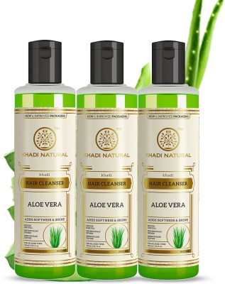 KHADI NATURAL Aloe Vera Hair Cleanser/Shampoo (Pack of 3)(630 ml)