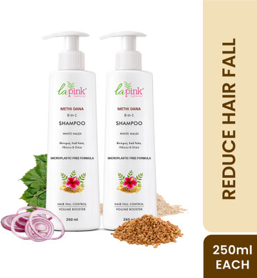 La Pink Methi Dana Shampoo 8-in-1 Anti Hairfall & Healthy Hair with Onion & Hibiscus(500 ml)