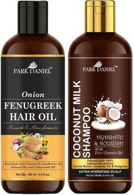 PARK DANIEL Premium Fenugreek Oil & Coconut Shampoo Combo Pack Of 2 bottle of 100 ml(200 ml)(200 ml)
