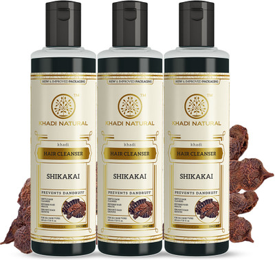 KHADI NATURAL Shikakai Cleanser/Shampoo (Pack of 3)(630 ml)