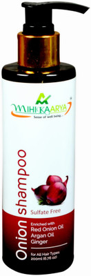MIHIKAARYA Onion Shampoo Enriched with Red Onion Oil, Argan Oil, Ginger(200 ml)