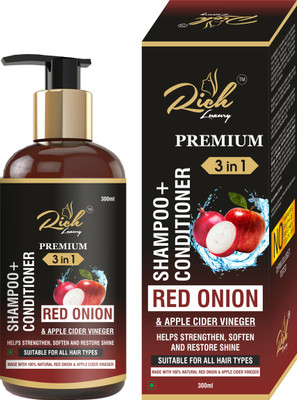 rich luxury Premium Onion+Apple Cider Vinegar+Conditioner (3 in 1) Shampoo(300 ml)
