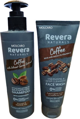 MOLCARO REVERA COFFEE SHAMPOO AND REVERA COFFEE FACE WASH COMBO(300 ml)
