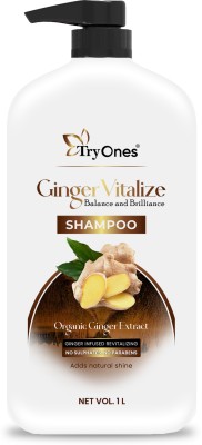 Tryones Ginger Vitalize Shampoo-Organic Elixir for Revitalizing Natural Shine(1000 ml)