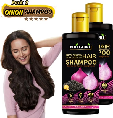 Phillauri Red Onion Black Seed Oil Shampoo For Hair Growth and Silky Hair(200 ml)