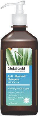 AXIOM Mukti Gold Anti-Dandruff Shampoo With Aloevera |Hydrates & Restores shine(400 ml)