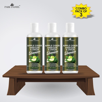 PARK DANIEL Apple Cider Vinegar with Red Onion Extract Shampoo with 20 Benefits Combo pack of 2 Bottles of 100 ml(200 ml)(300 ml)