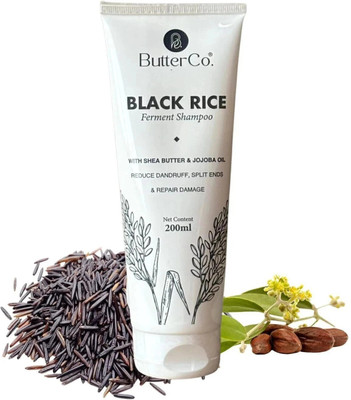 ButterCo. Black Rice Water Shampoo For All Hair Types 200ml Damage Protection Formulated(200 ml)