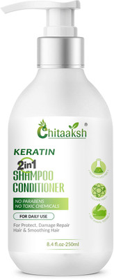 CHITAAKSH Keratin Shampoo and Conditioner 2 in 1 For Protect & Silky Smooth Care(250 ml)