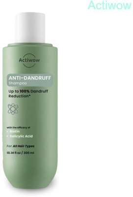 ACTIWOW Anti Dandruff Shampoo Targets Persistent Flakes for Soft, Silky Hair(300 ml)