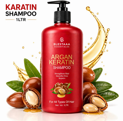 blestaaa essentialss ARGAN KARATIN SHAMPOO FOR ANTI HAIR FALL CONTROAL FOR MEN WOMEN.(1 L)