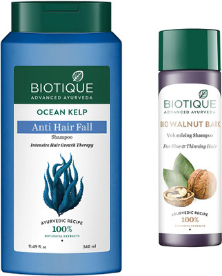 BIOTIQUE Ocean kelp 340ml & Walnut 120ml Shampoo(460 ml)