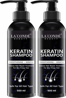 La'Conde Keratin Shampoo for Soft & Frizzy Free Healthy Strong Hair Pack of 2 of 500ML(1000 ml)