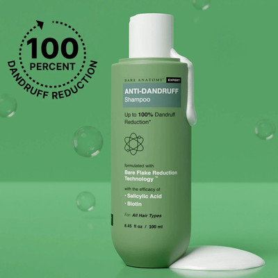 BARE ANATOMY Anti-Dandruff Shampoo - Upto 100% Dandruff Reduction with Salicylic Acid, Biotin(100 ml)