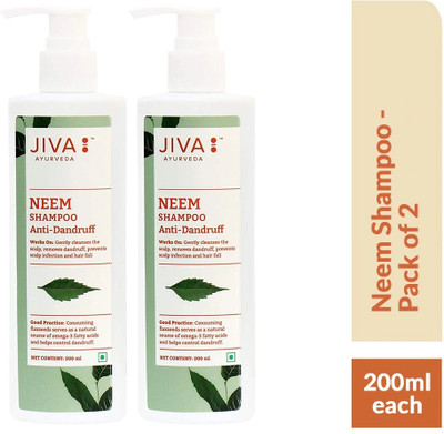 JIVA Neem Shampoo - Ayurvedic Anti-Dandruff Formula - 200 ml - Pack of 2(200 ml)