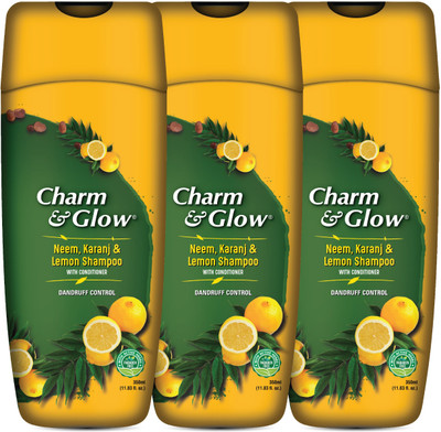 Charm & Glow Neem Karanj & Lemon Shampoo (350ML) - Pack of 3(1050)