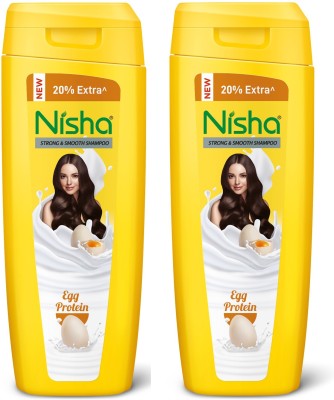 Nisha Egg Protein Shampoo For Strong & Smooth Hair, 180 ML - Pack Of 2(180 ml)