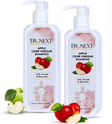 TRUNEXT Apple Cider Vinegar Shampoo for All Type of Hair, Pack of 2(600 ml)