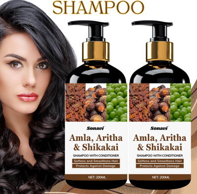 Sonavi Shikakai Shampoo With Conditioner For Smooth & Shiny Hair(400 ml)