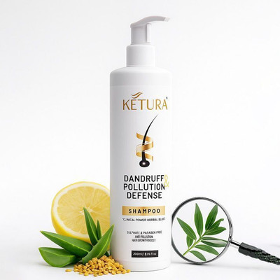 KETURA Dandruff and Pollution Defence Shampoo | Herbal + Clinical Blend(200 ml)