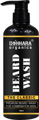 DONNARA organics Men Beard Wash Cleanse & Relieves Beard Itchiness with Nutmeg Oil 100ML Pack 1(100 ml)